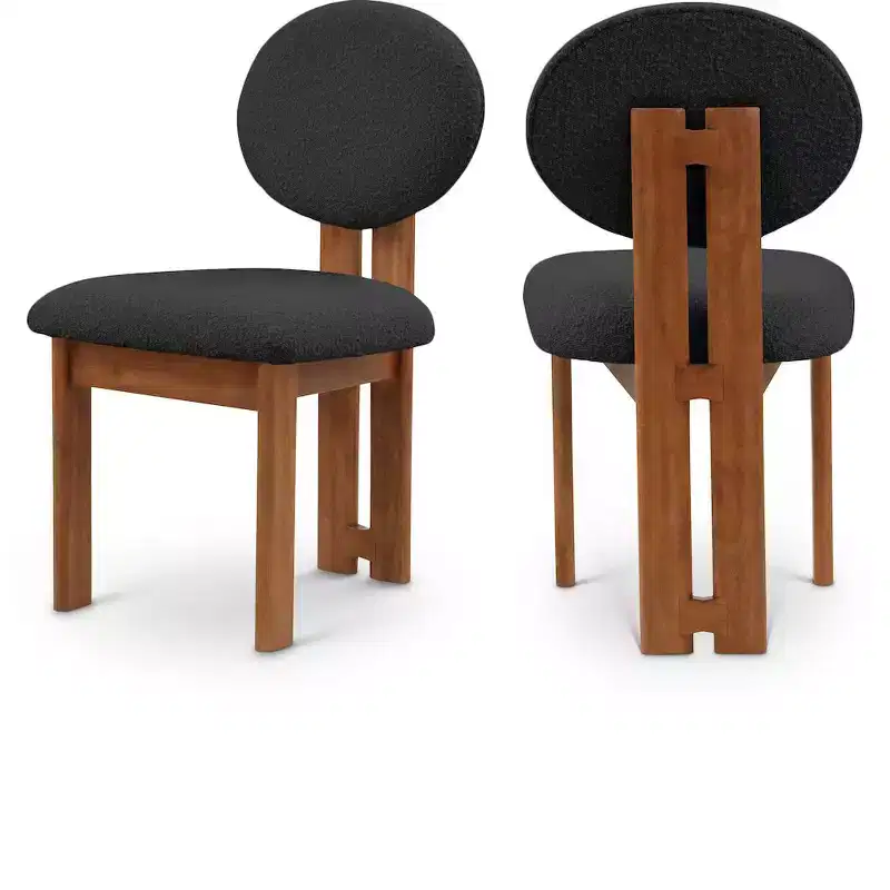 Meridian Furniture,Napa Boucle Fabric Dining Chair, Set of 2