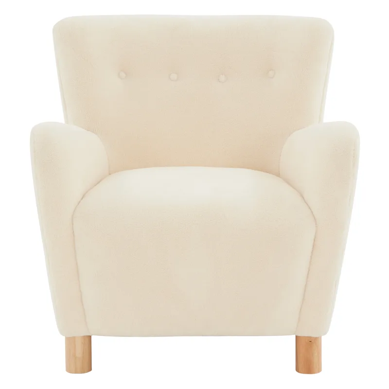 SAFAVIEH Couture Zornitza Faux Shearling Accent Chair - 31 In W x 27 In D x 33 In H - 31Wx27Dx33H