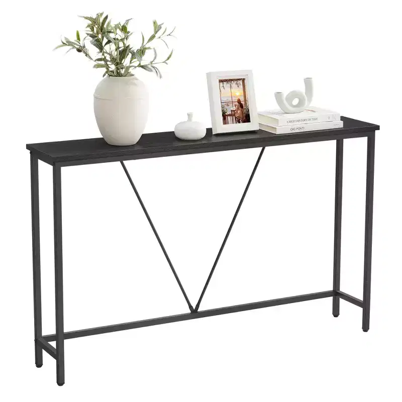 47-Inch Narrow Console Table with Steel Frame