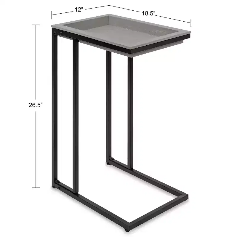 Kate and Laurel Lockridge Wood and Metal C-Table