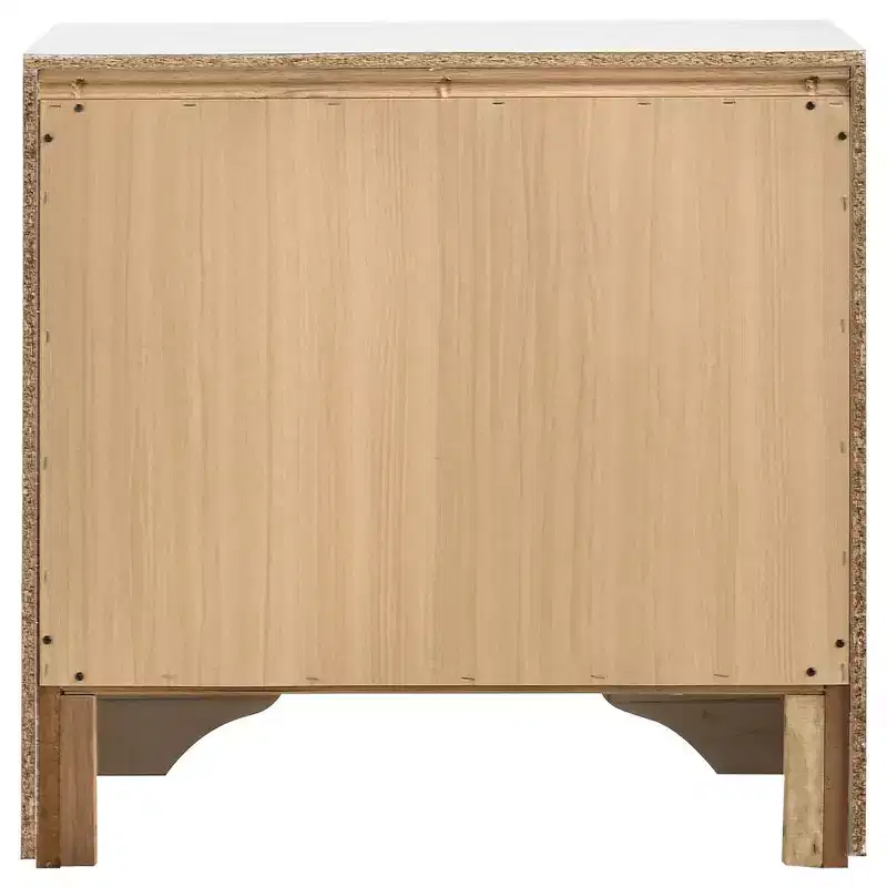Black / White 2-Drawer Nightstand with Rhinestone Pulls, for 1