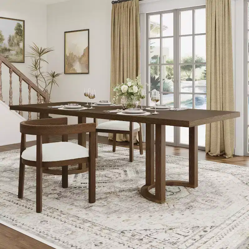 Christopher Knight Home Carissa 95 Modern Rubberwood 8 Seater Rectangle Dining Table
