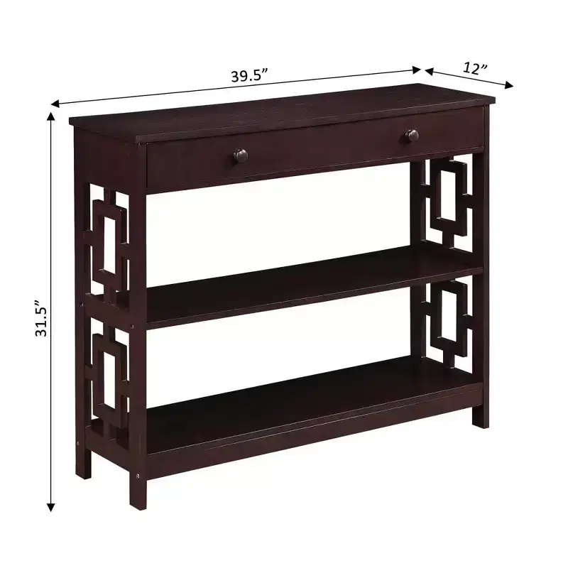 Town Square 1 Drawer Console Table with Shelves - Breighton Home
