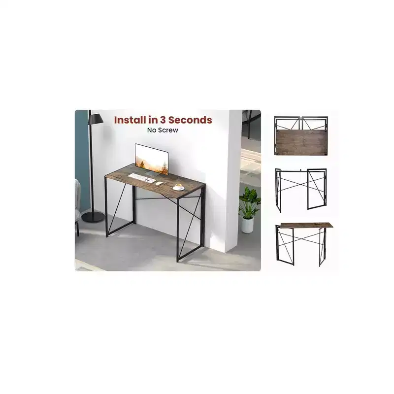 Metal & Particle Board Folding Computer Desk 39''L x 20''W x 28.5''H
