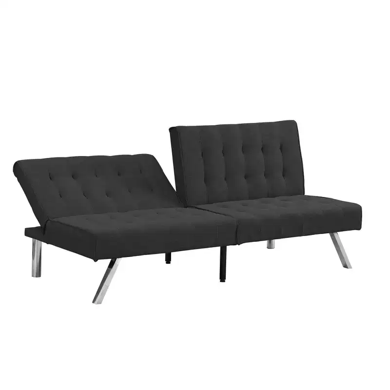 FurnitureR Fabric Convertible Futon Sofa Bed, Modern Adjustable Sleeper Couch with Tufted Cushion, Small Space Living Room Guest Bed Sofa