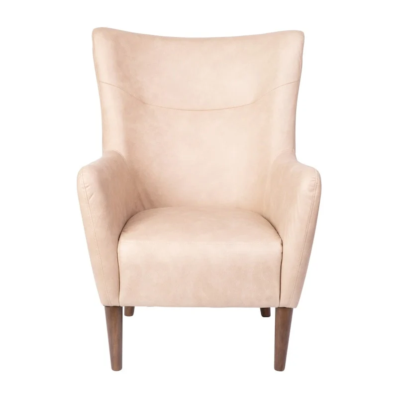 Upholstered Wingback Accent Chair with Wooden Frame and Legs