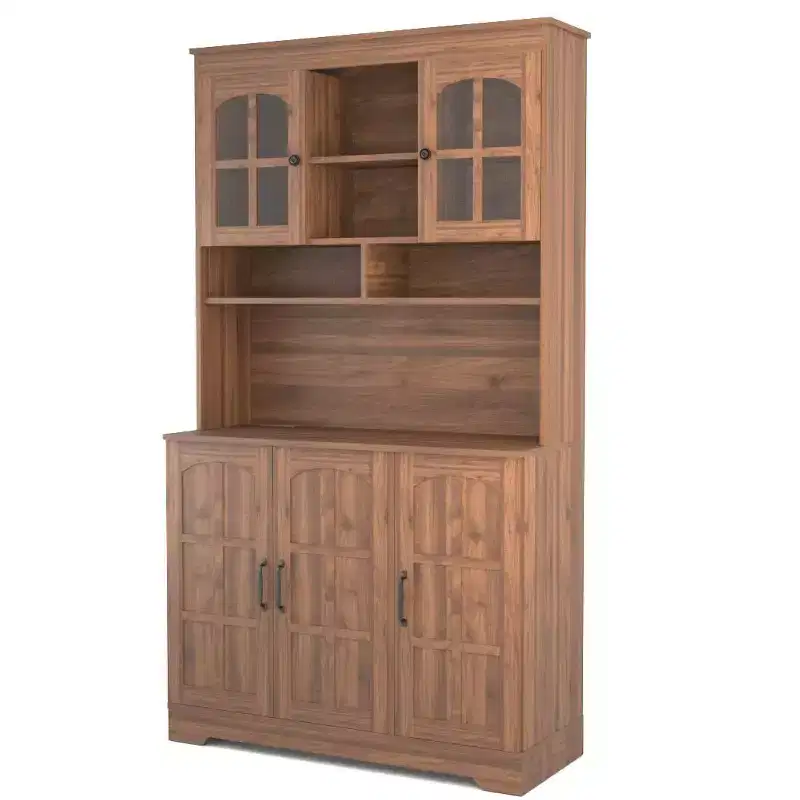 70.8 Tall Freestanding Buffet Cabinet with Microwave Stand