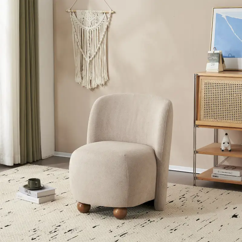 Christopher Knight Home - Eliana Modern Teddy Fabric Accent Chair with Curved Backrest and Legs