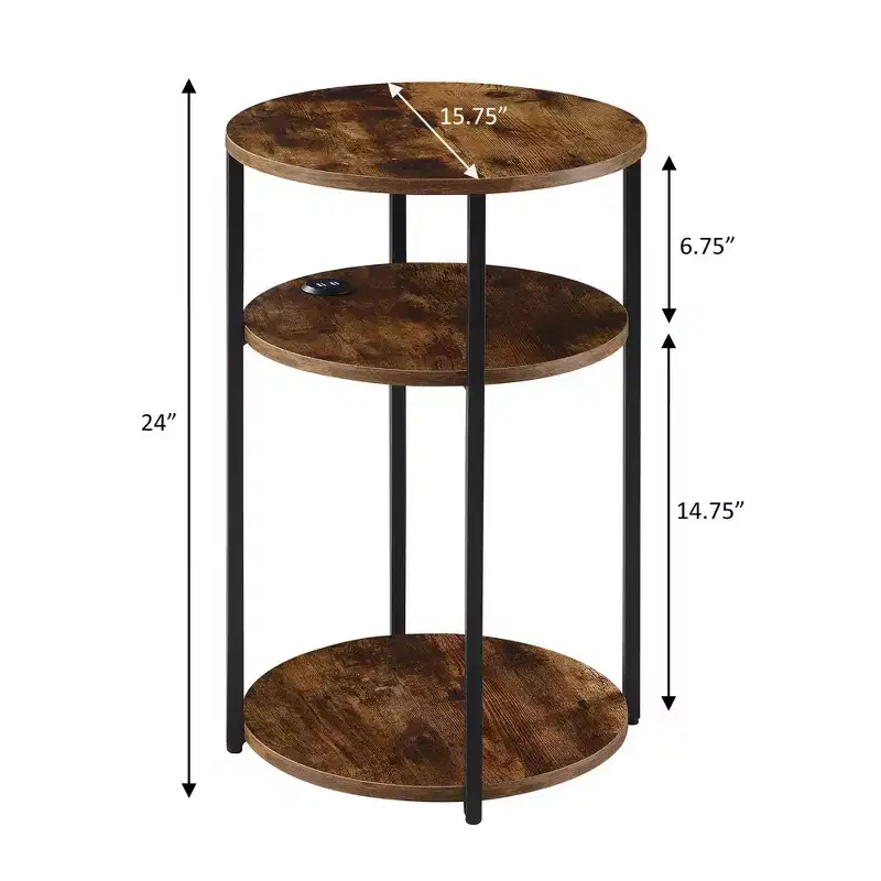 Breighton Home Samuel 3 Tier End Accent Table