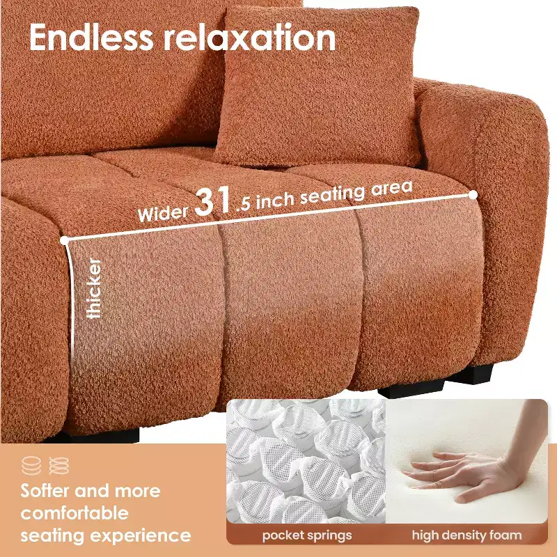 Merax L-Shaped Sectional Sofa with Free-Moving Ottoman
