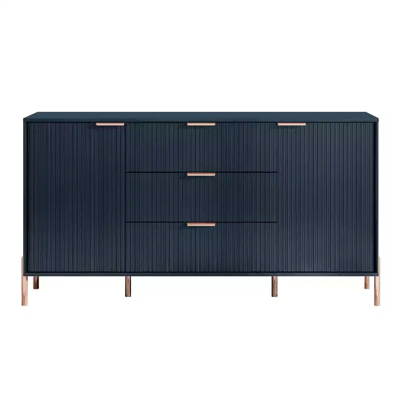 Festivo 4pc Modern Elegance Bedremm Chest and Dresser and 2 Drawer Nightstands Set Navy