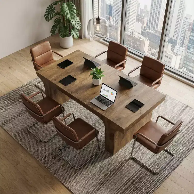 MAYEERTY 70.87 Farmhouse Wood Dining Table, Multifunctional Rustic Kitchen & Office Desk
