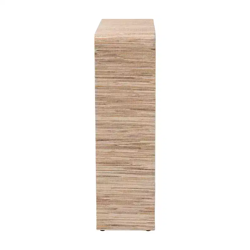 bali & pari 35" Lucy Woven Grasscloth Bookshelf Natural