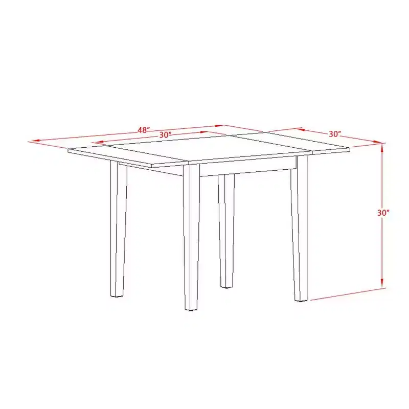 HomeStock Rectangular Table 30X48 With 2 Drop Leaves