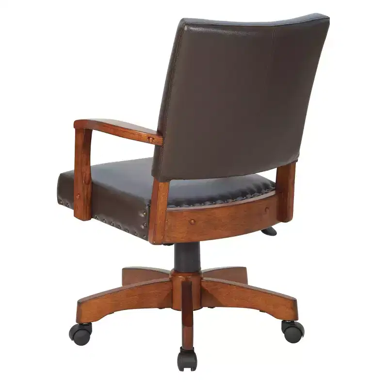 Deluxe Wood Bankers Chair Faux Leather - OSP Home Furnishings