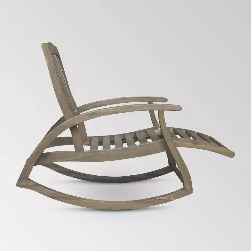 Sunview 2pk Acacia Wood Recliner Rocking Chairs: Patio Seating, Weather-Resistant - Christopher Knight Home