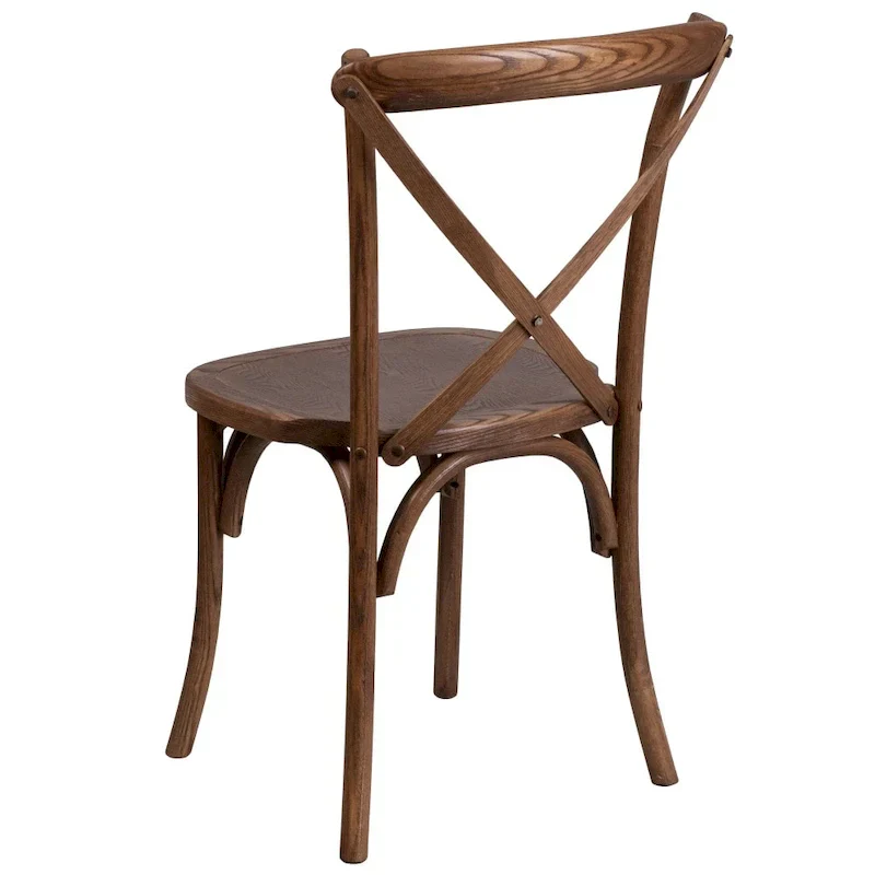 8 x 40 Rustic Folding Farm Table Set with 10 Cross Back Chairs and Cushions