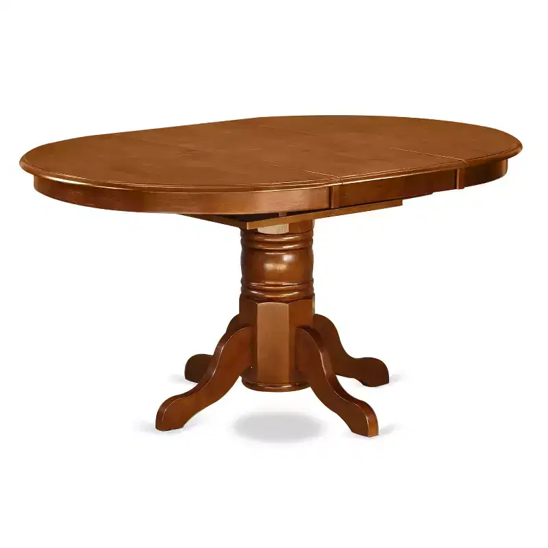 HomeStock Dining Table Set 4 Butterfly Leaf Chairs Saddle Brown