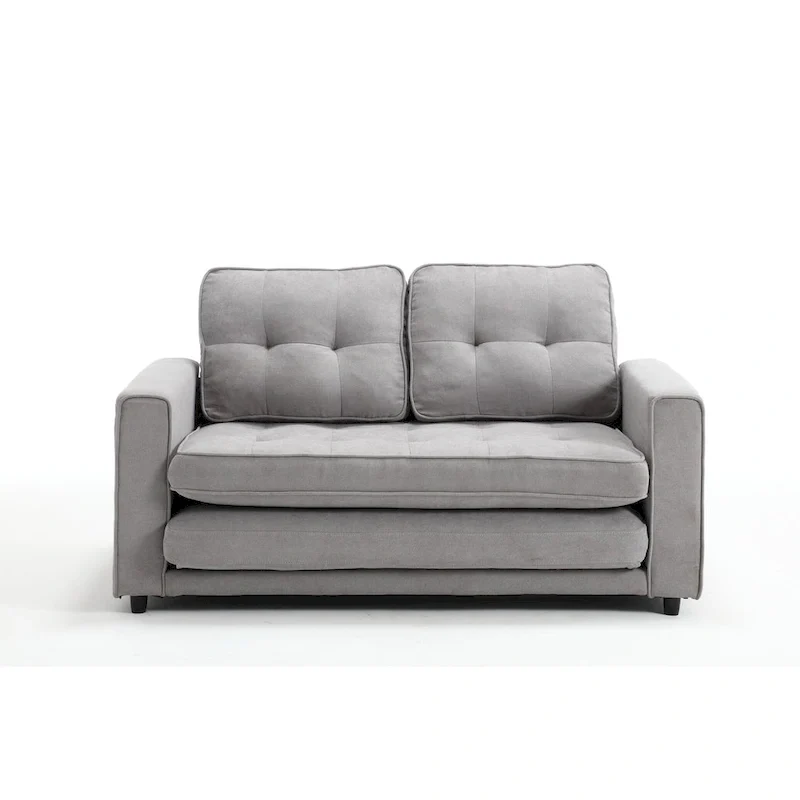 3 Fold Velvet Sofa,Convertible Sleeper Sofabed with Pull Out Couch Bed