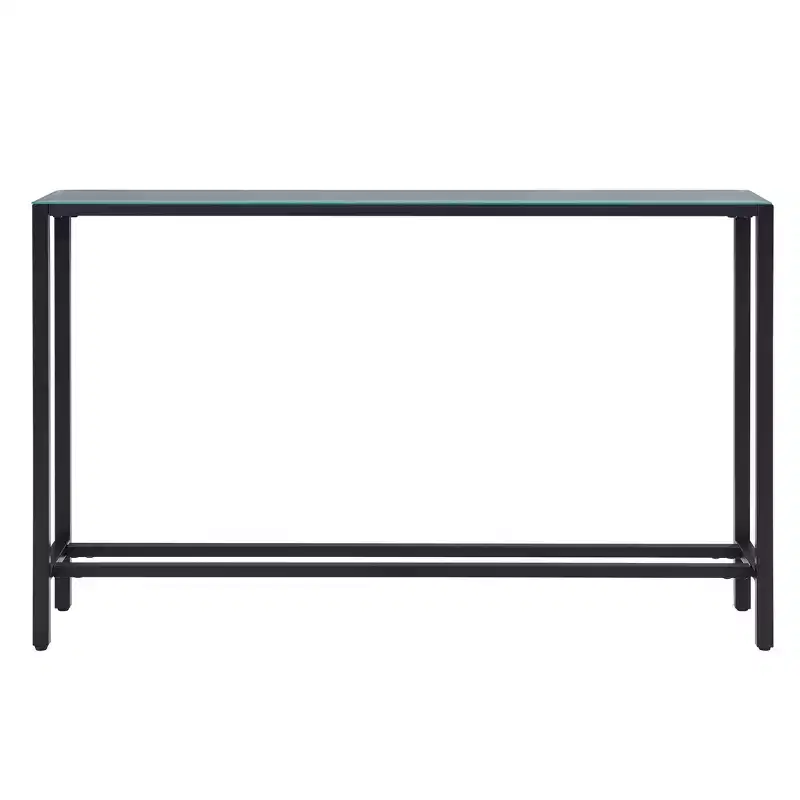 56 Black Mirrored Glass Console Table