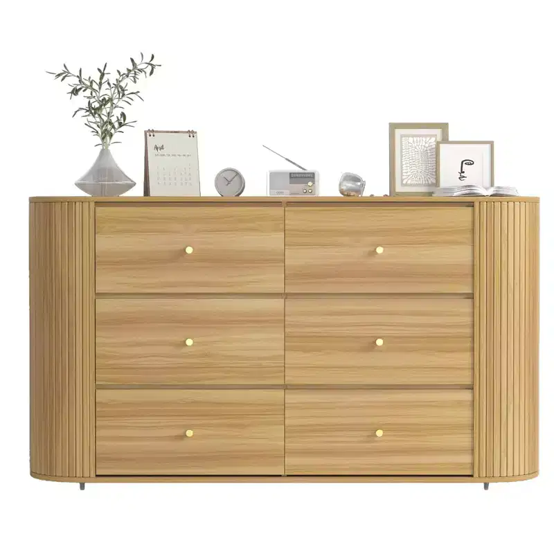 9 Drawer Farmhouse Dresser with Built-In Charging Station, Vintage Style Storage Chest for Bedroom, Living Room or Hallway
