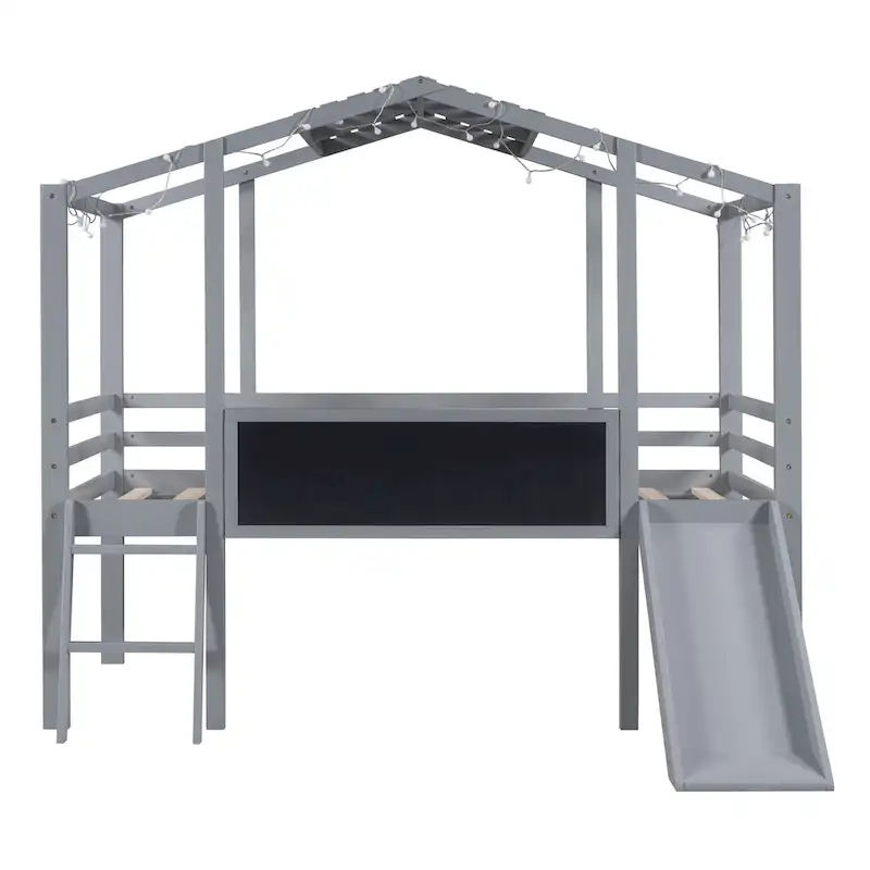 Twin Loft House Bed with Slide