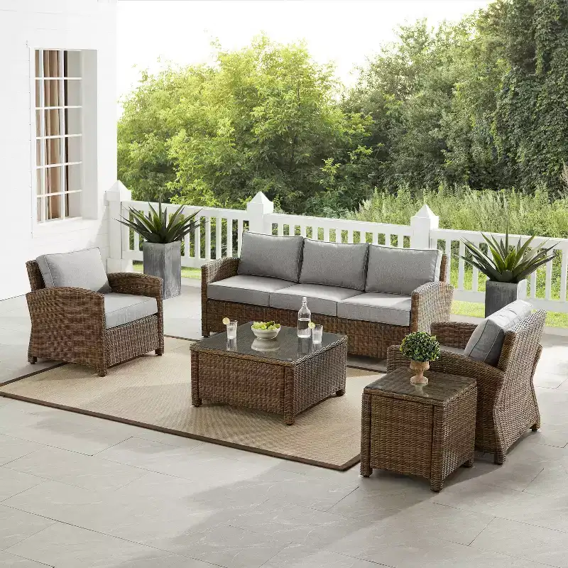 Bradenton 5pc Outdoor Wicker Sofa Set - Crosley