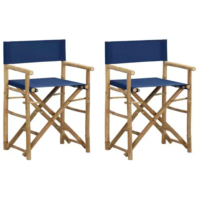 vidaXL Director's Chair Set of 2 Bamboo, Polyester Standard