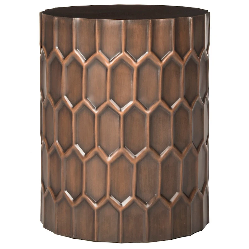 SAFAVIEH Thomasina Antique Copper Side Tables - 15 x 15 x 19.5 - 15Wx15Dx20H