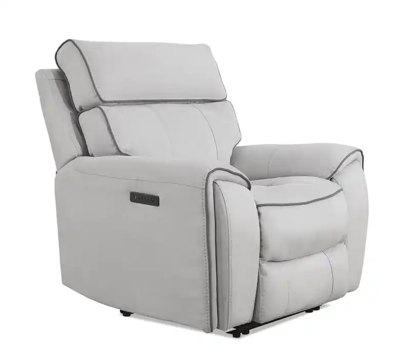 43 Faux Suede Power Reclining Chair with Power Headrest