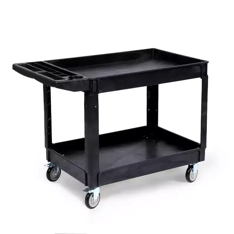 Heavy Duty PP Rolling Utility Cart 550 lbs with Locking Swivel Wheels