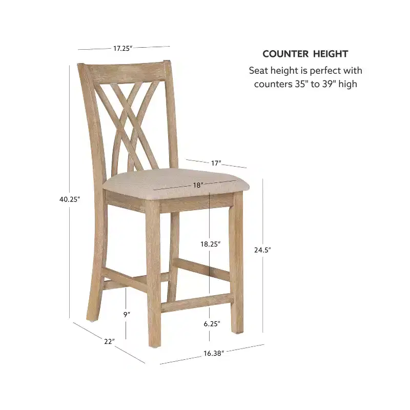 Powell Set of 2 Maggie Counter Height Barstools Natural