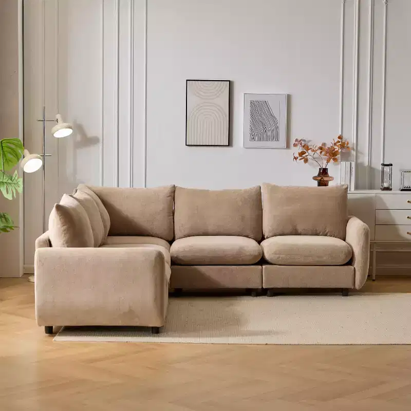 Christopher Knight Home Acker 5 Piece Modern Upholstered Modular Sectional Sofa Set