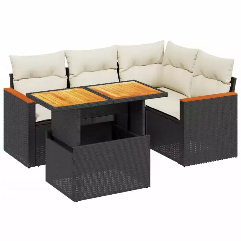 vidaXL Contemporary Outdoor Sofa Set with Cushions