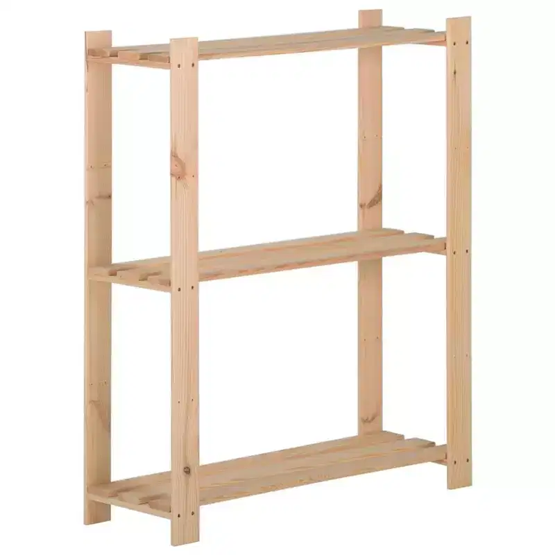 vidaXL 3-Tier Storage Rack 23.6x11.2x35.4 Solid Wood Pine