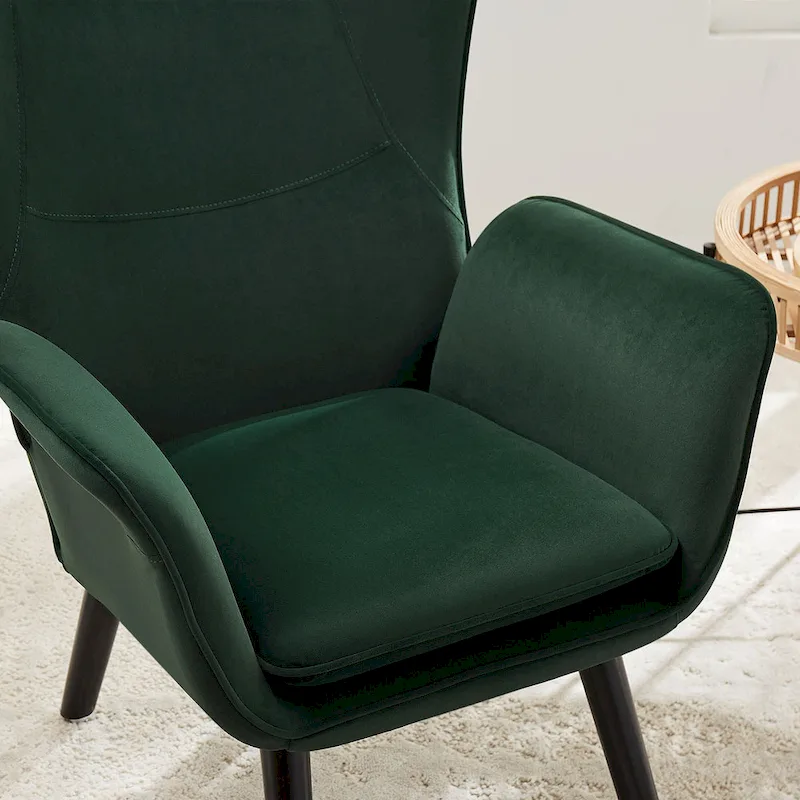 Upholstered Wingback Armchair Leisure Accent Chair, Single - 40.55 H x 28.34 W x 33.1 D
