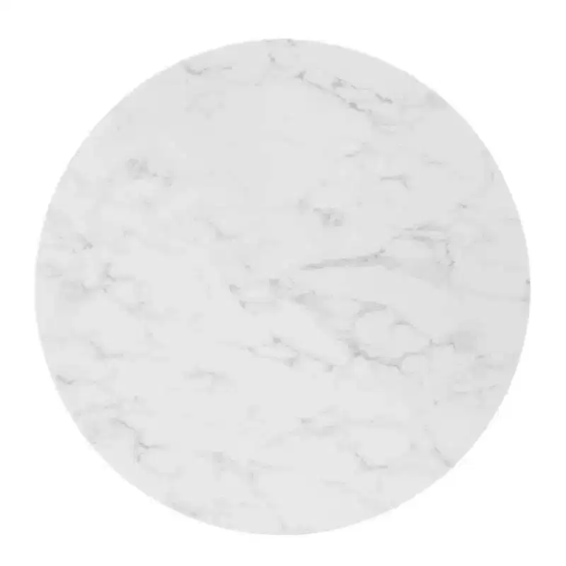 36 Zinque Artificial Marble Dining Table Gold/White - Modway: Modern Mid-Century, Non-Extension, Metal Base