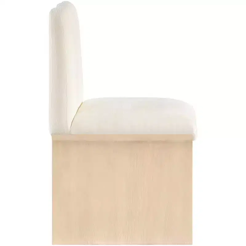Shaw Cream Chenille Fabric Upholstered Dining Chair