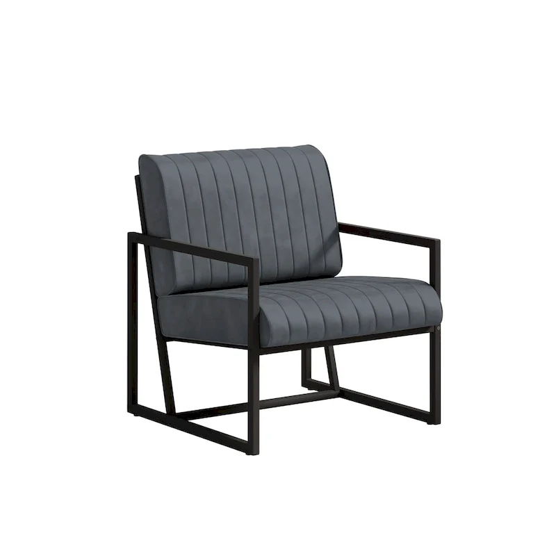 PU Leather Accent Chair with Padded Backrest