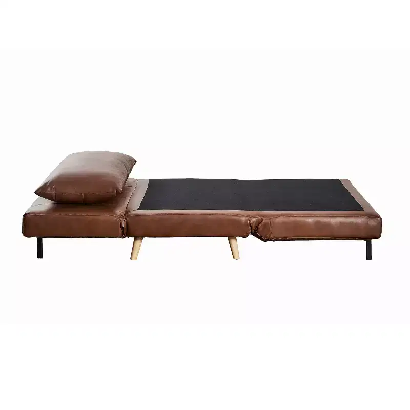 Merrick Lane Convertible Tri-Fold Sleeper Chair with Channel Stitching and Pillow