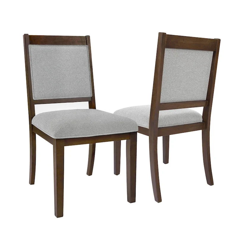 Open Back Upholstered Wood Frame Dining Chair (2-Pack)