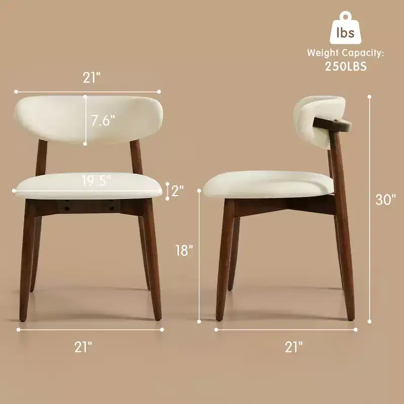 Subrtex Upholstered Solid Wood Dining Chair Modern Fabric Kitchen Side Chairs