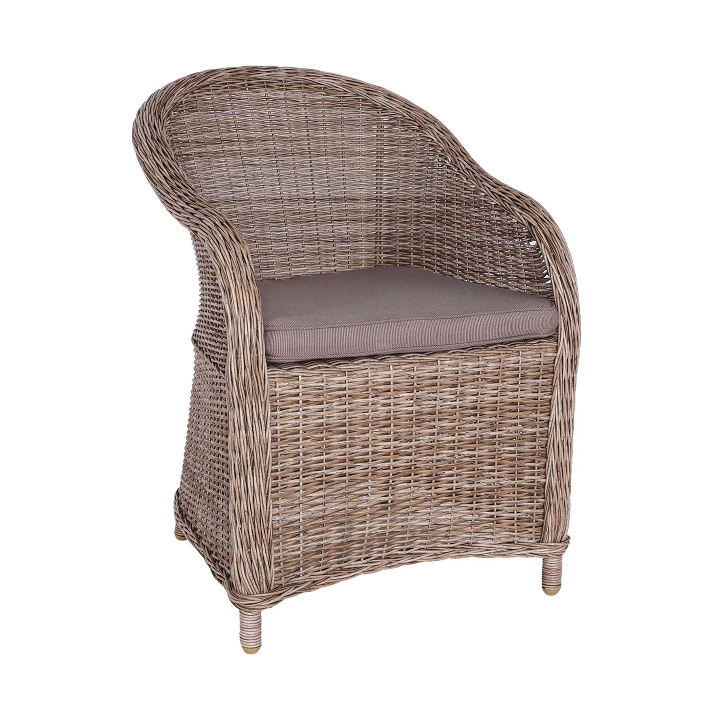 Verdun Outdoor Wicker Dining Chair With Cushion Natural