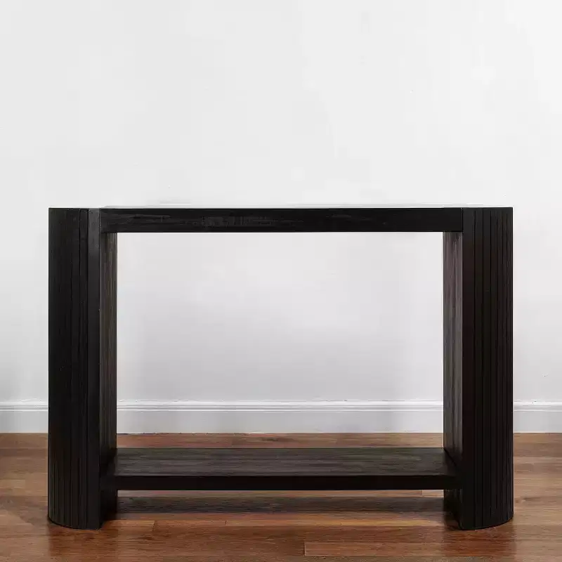 Modern Black Rounded-Edge Console Table