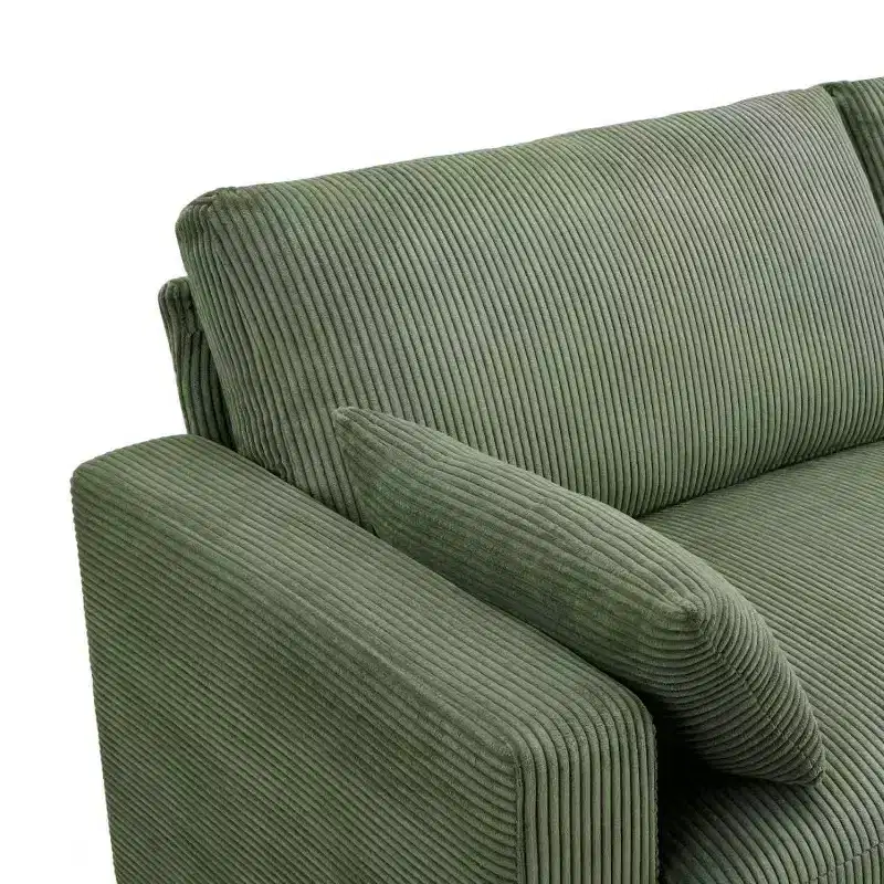 Modern Fabric Upholstered Loveseat with Removable Covers