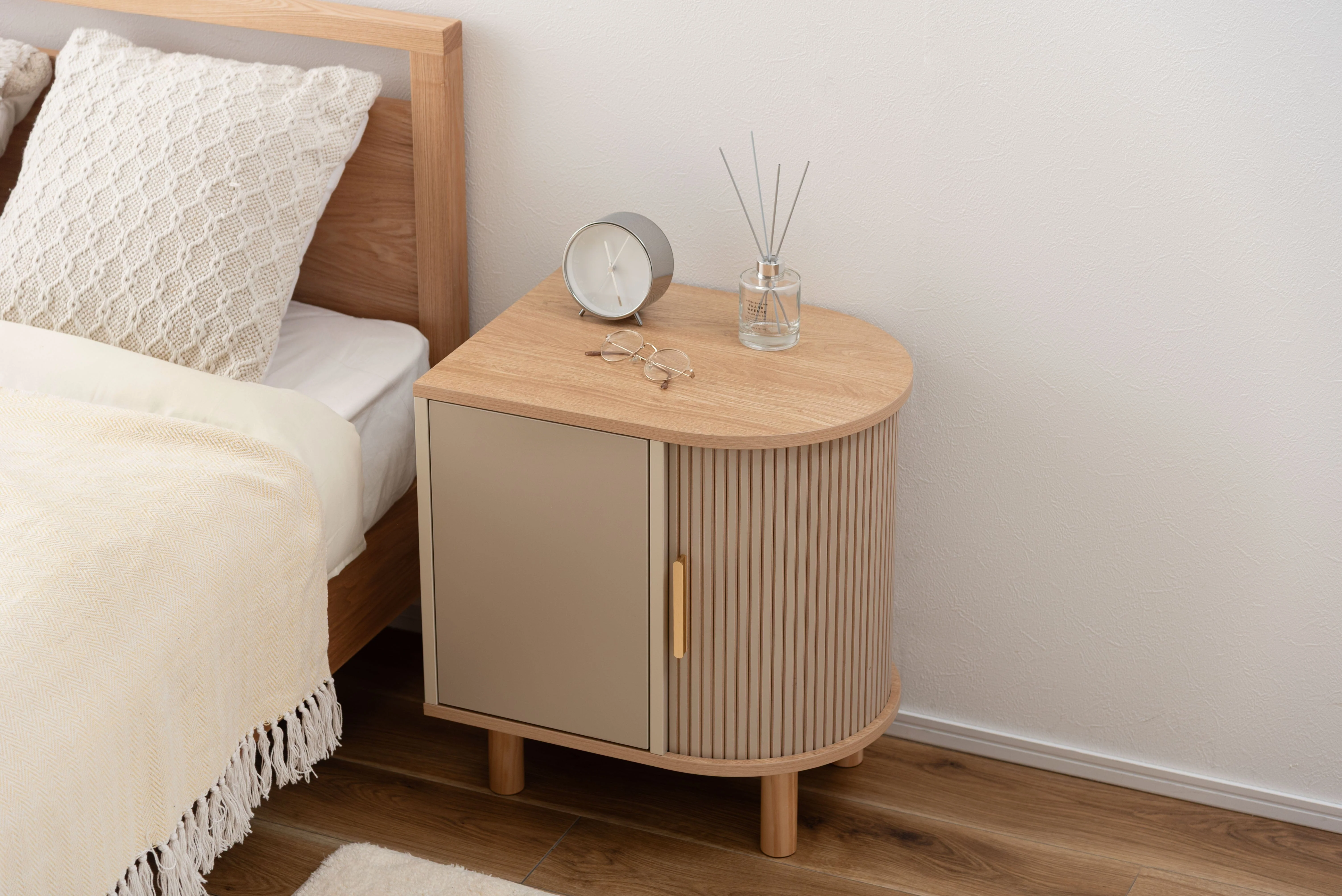 Beige Side Storage Cabinet
