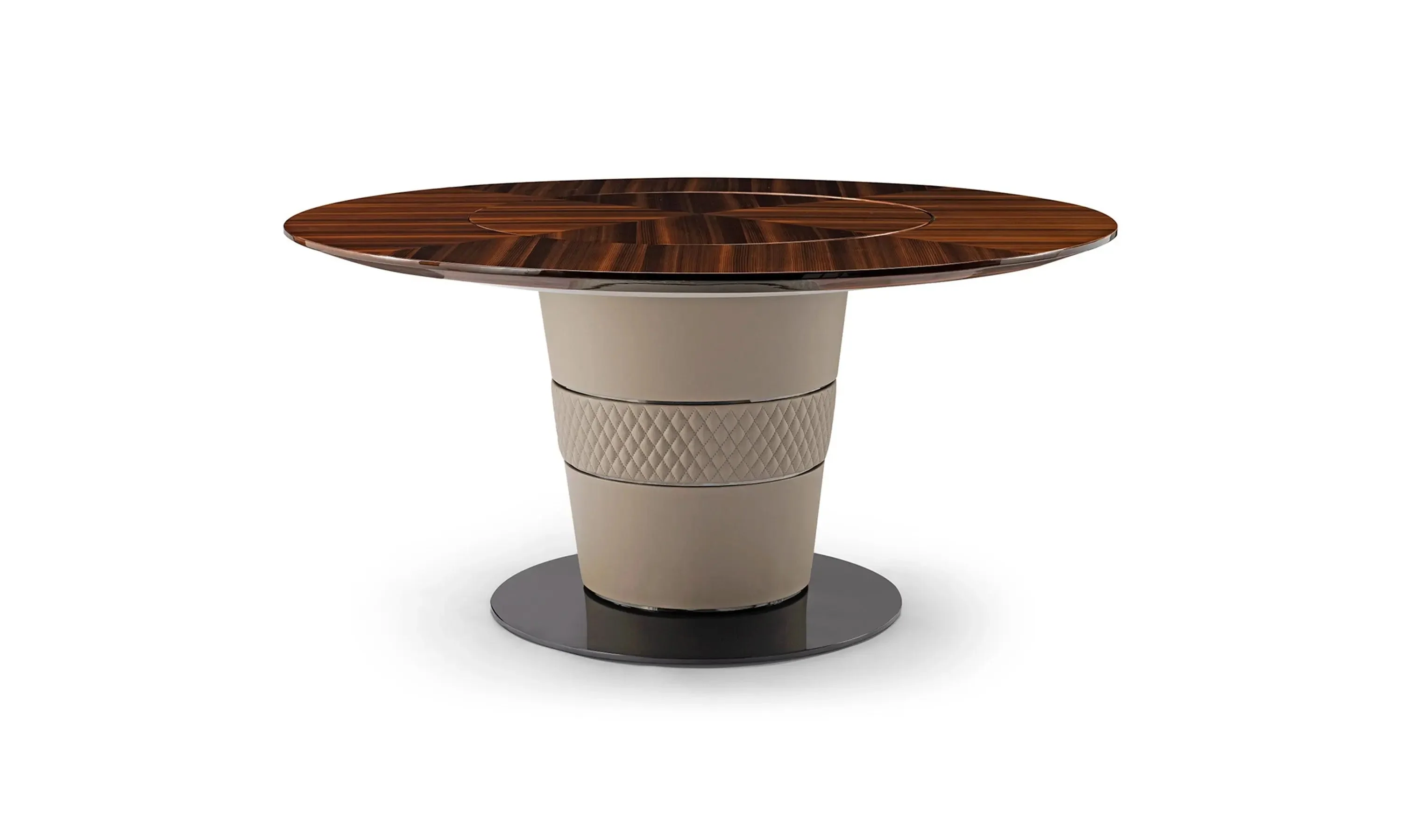 Round Luxury Wood Top Dining Table for 4 Seats
