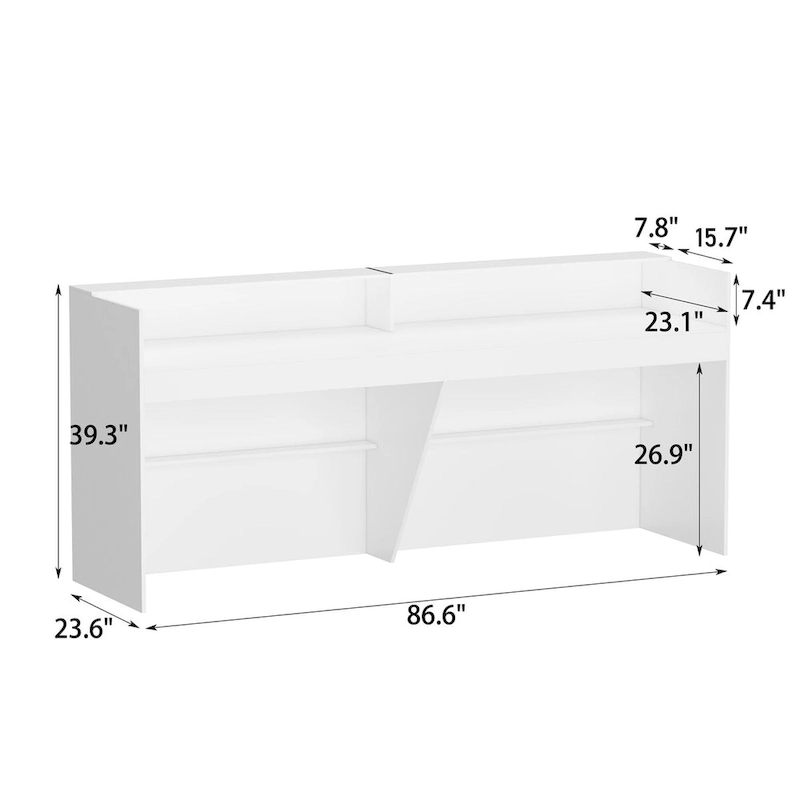 Reception Desk with Counter, Modern Front Desk Reception Room Table