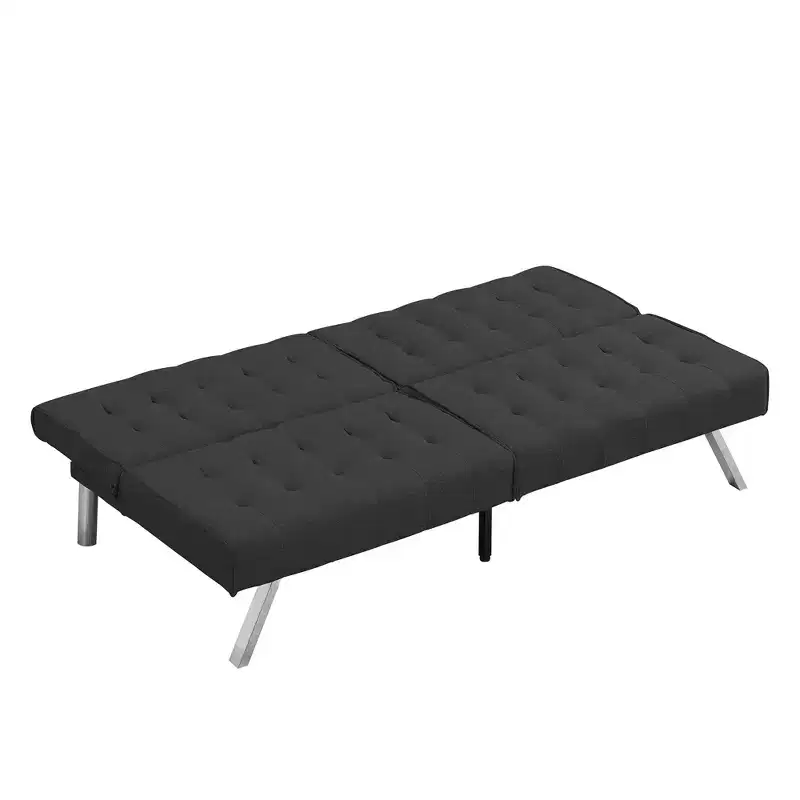 FurnitureR Fabric Convertible Futon Sofa Bed, Modern Adjustable Sleeper Couch with Tufted Cushion, Small Space Living Room Guest Bed Sofa