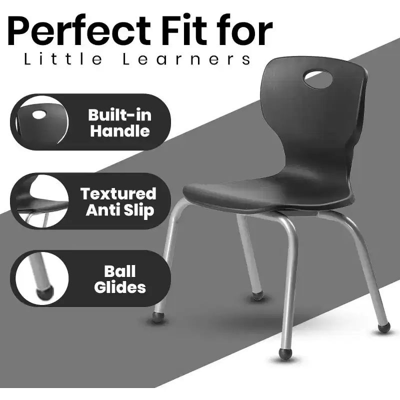 Table & Chair Set: Black Edge Table, 12'' Black Zuul